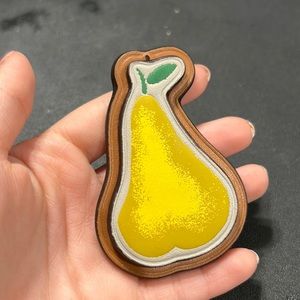 Coach Leather Pear Key Chain